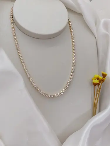 CHOKER LUX RIVIERA BANHADA A OURO 18K