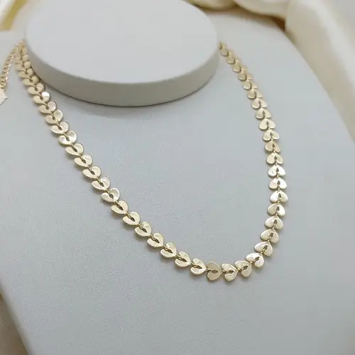 CHOKER CORAÇÃO FOLHADO BANHADO A OURO 18K