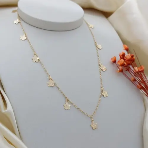 CHOKER JARDIM BRILHANTE BANHADA A OURO 18K