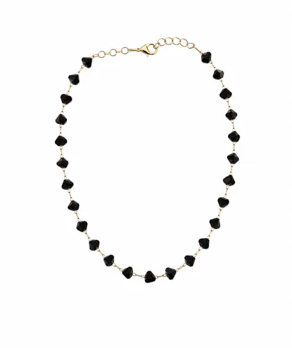 CHOKER CORAÇÃO NOTURO BANHADA A OURO 18K