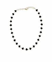 CHOKER CORAÇÃO NOTURO BANHADA A OURO 18K