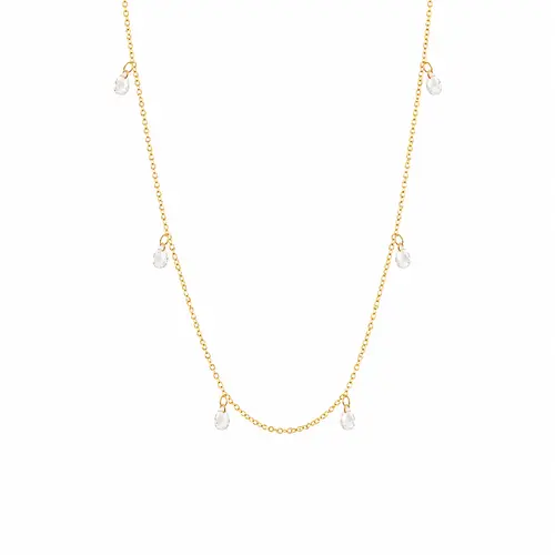 CHOKER CRISTAL DROPS BANHADA A OURO 18K