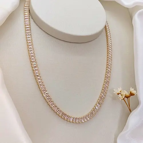 CHOKER RIVIERA LUX BANHADA A OURO 18K