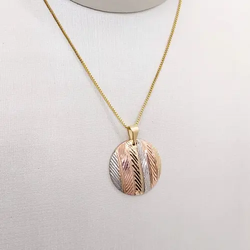 COLAR TRICOLINE LUX BANHADO A OURO 18K