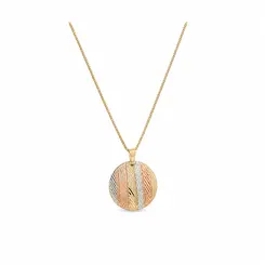 COLAR TRICOLINE LUX BANHADO A OURO 18K