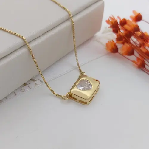 COLAR MENSAGEM DE AMOR BANHADO A OURO 18K