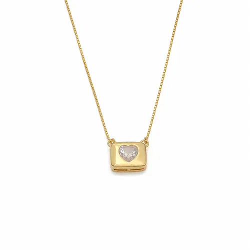 COLAR MENSAGEM DE AMOR BANHADO A OURO 18K