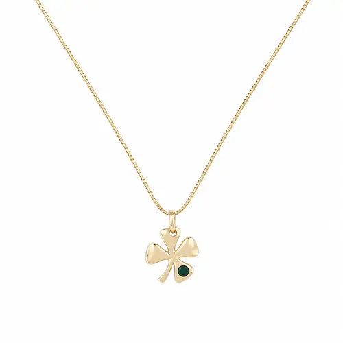 COLAR TREVO LEAF BANHADO A OURO 18K