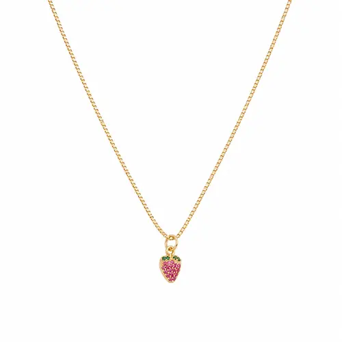 COLAR MORANGO DO AMOR BANHADO A OURO 18K