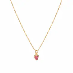 COLAR MORANGO DO AMOR BANHADO A OURO 18K