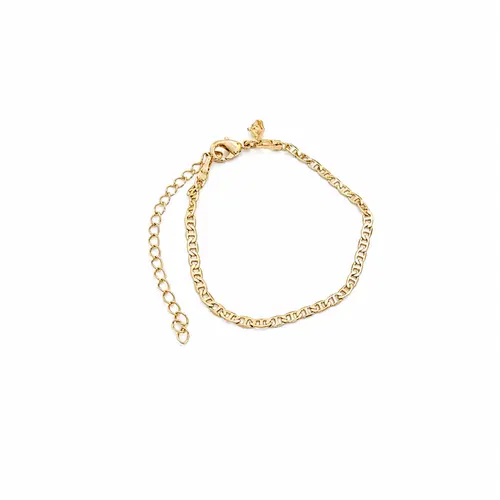 PULSEIRA INFANTIL ELO TRABALHADA BANHADA A OURO 18K