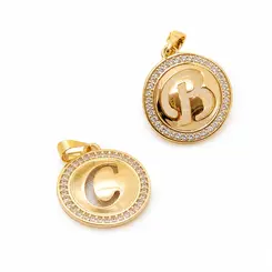 PINGENTE INICIAL BANHADO A OURO 18K
