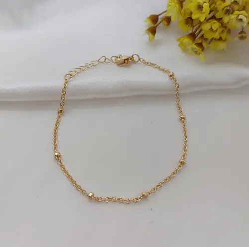 PULSEIRA PONTO DE OURO 14CM BANHADA OURO 18K
