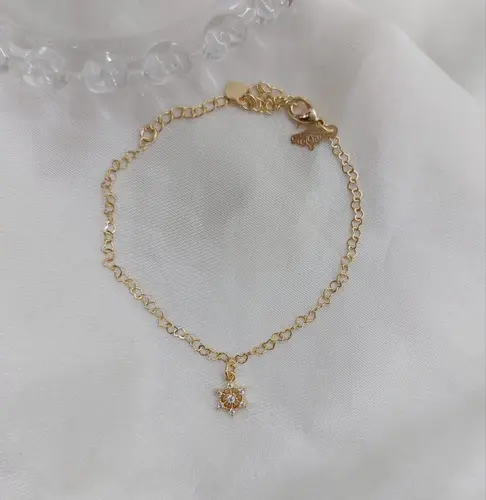 PULSEIRA LUNA CRYSTAL BANHADA A OURO 18K