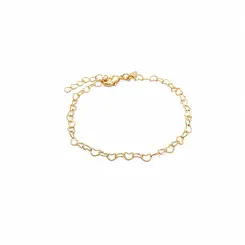 PULSEIRA ELOS CORAÇOES PP BANHADA A OURO 18K