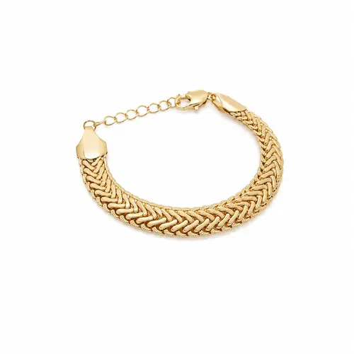 PULSEIRA LUXO TRAMA BANHADA A OURO 18K