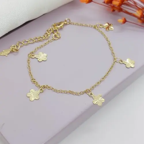 PULSEIRA DOURADO BOTÂMICO BANHADA A OURO 18K