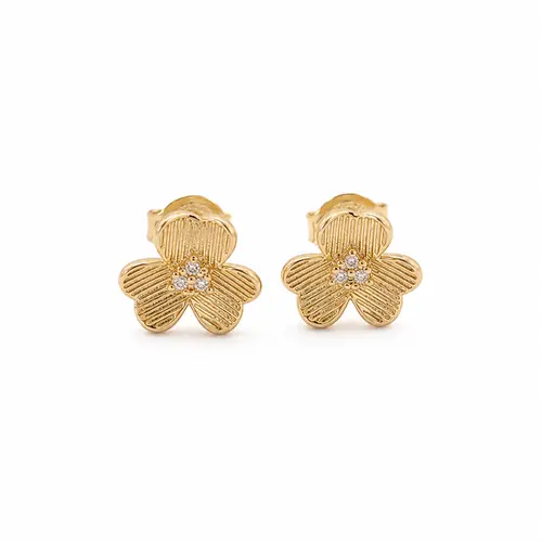 BRINCO FLOR DO CAMPO BANHADO A OURO 18K