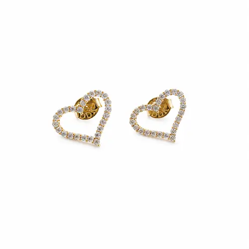 BRINCO CORAÇÃO CRAVEJADO BANHADO A OURO 18K