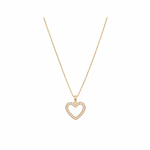 COLAR CORAÇÃO BRILHO DE AMOR BANHADO A OURO 18K