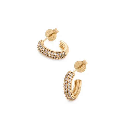 ARGOLA NICE CRAVEJADA BANHADA A OURO 18K