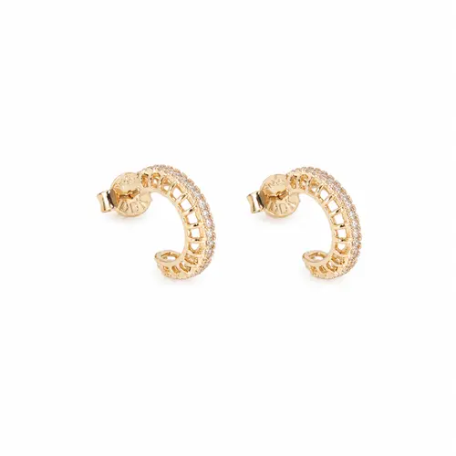 ARGOLA GRACE MICRO CRAVEJADA BANHADA A OURO 18K