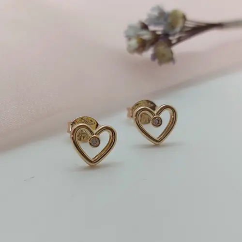 BRINCO CORAÇÃO BLOMM LUMIERE BANHADO A OURO 18K