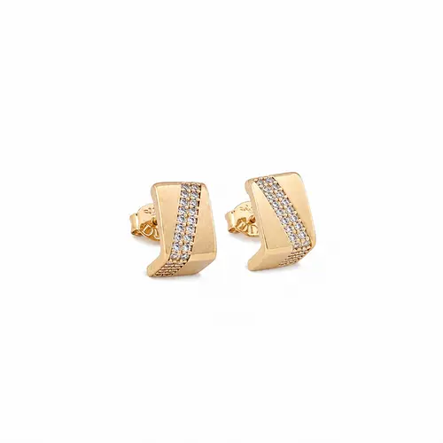 ARGOLA V BRILHO INTENSO BANHADO A OURO 18K