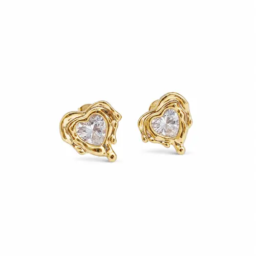 BRINCO CORAÇÃO ORGANICO BANHADO A OURO 18K