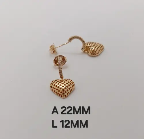 Brinco Argola Coração Trama do Amor Banhado a Ouro 18K