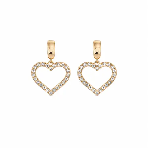 BRINCO CORAÇÃO HEART VAZADO BANHADO A OURO 18K