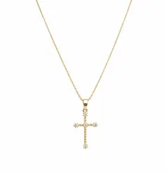 COLAR CRUZ CRISTÃ BANHADA A OURO 18K