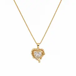 COLAR CORAÇÃO ORGÃNICO BANHADO A OURO 18K