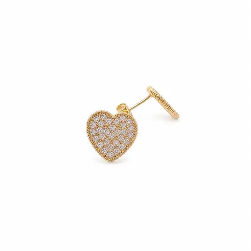 BRINCO CORAÇÃO GLAM BANHADO A OURO 18K