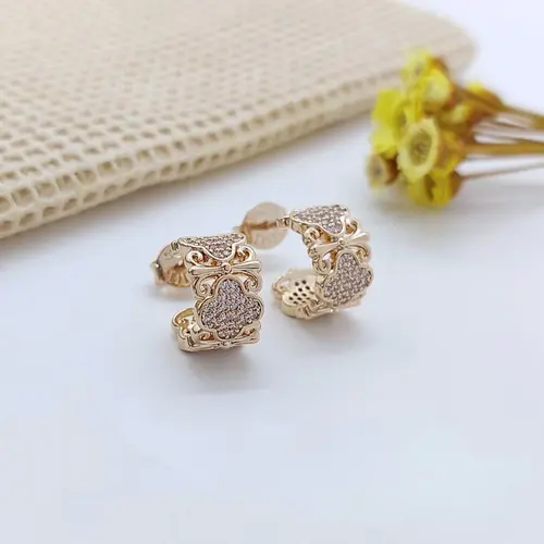 ARGOLA TREVO VINTAGE BANHADA A OURO 18K