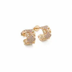 ARGOLA TREVO VINTAGE BANHADA A OURO 18K