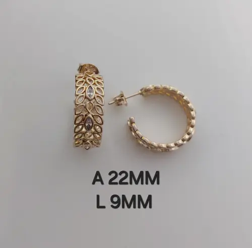 Brinco Argola Jardim de Luz Banhado a Ouro 18K