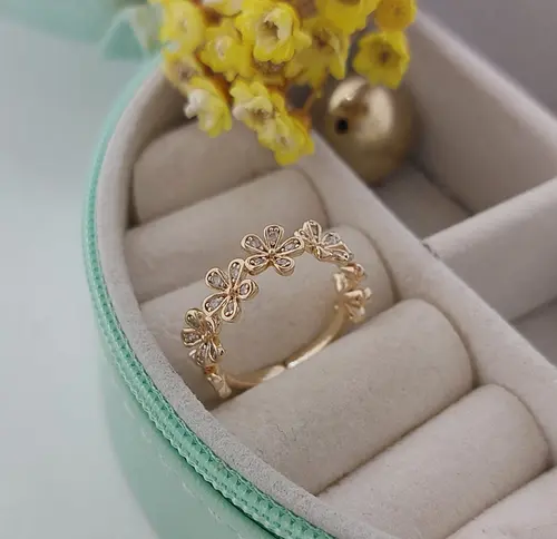 ANEL JARDIM DE BRILHOS BANHADO A OURO 18K