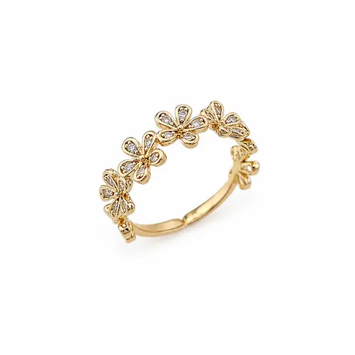 ANEL JARDIM DE BRILHOS BANHADO A OURO 18K