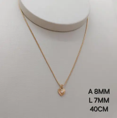 Colar Coração de Princesa  Banhado a Ouro 18K