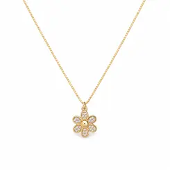 COLAR FLOR DO JARDIM BANHADO A OURO 18K