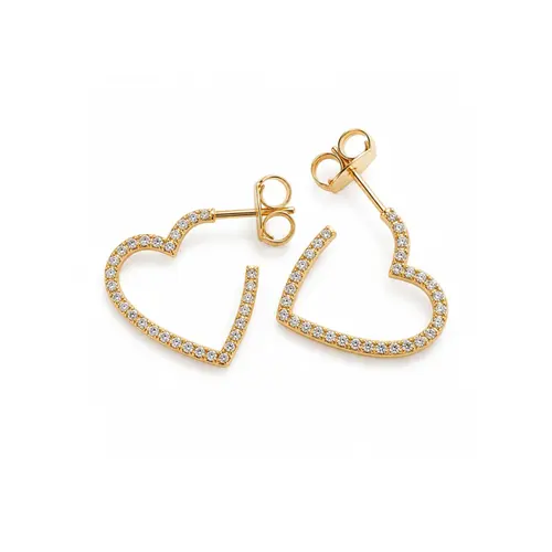 Brinco Argola Coração Encanto Banhado a Ouro 18K