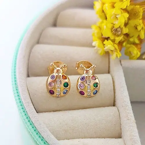 BRINCO JOANINHA DA SORTE BANHADO A OURO 18K