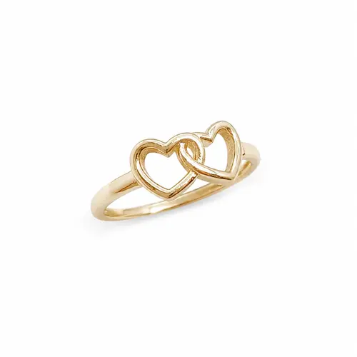 ANEL DUO HARTS BANHADO A OURO 18K