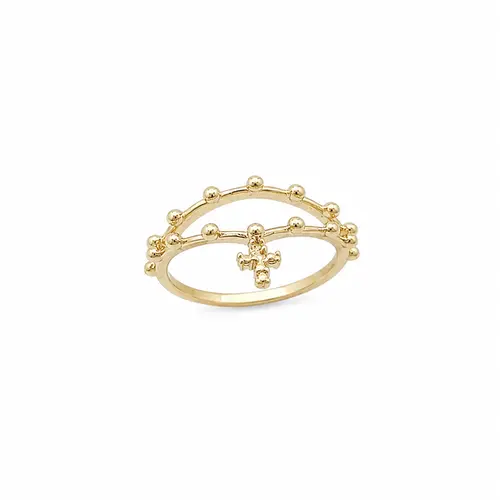 ANEL TERÇO BANHADO A OURO 18K