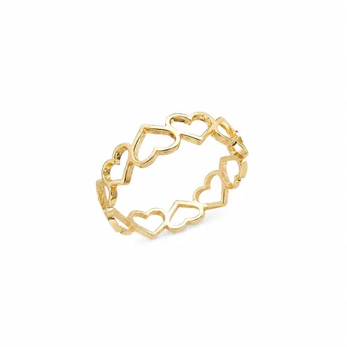 ANEL CORAÇAO ALICE BANHADO A OURO 18K