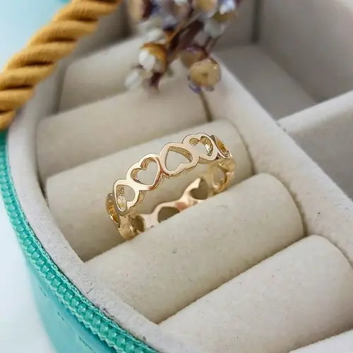 ANEL FALANGE LAÇO DE CORAÇAO BANHADOA OURO 18K