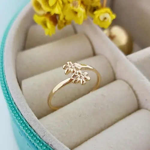 ANEL FALANGE JARDIM BANHADO A OURO 18K