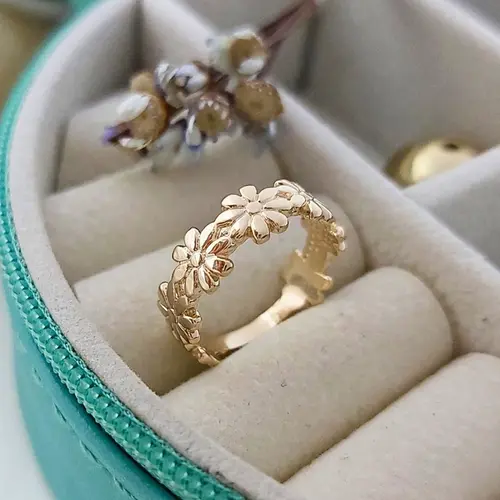 ANEL FALANGE FLOR DE OURO BANHADO A OURO 18K