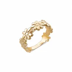 ANEL FALANGE FLOR DE OURO BANHADO A OURO 18K